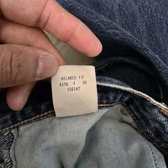 VTG Y2K Structure Relaxed Fit Jeans Men 31x32* Straight Leg Dark Rinse Baggy - Picture 10 of 14